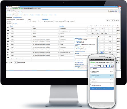 #1 Web Timesheet software - 100% responsive interface